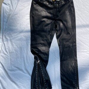 Harley-Davidson Real Leather vintage studded/embossed leather pants